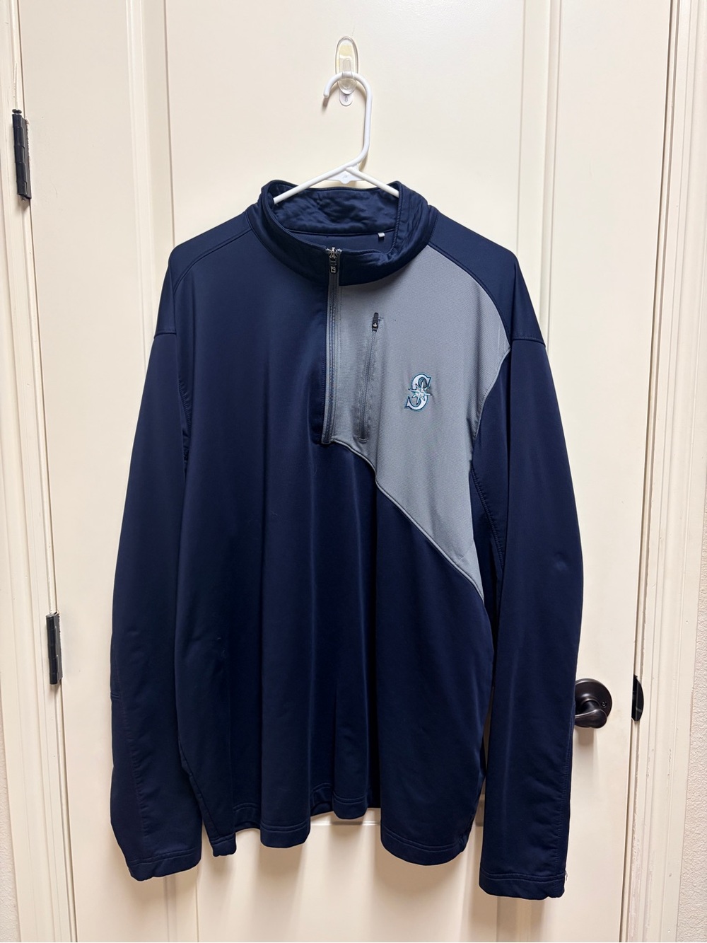 Seattle Mariners Men's Quarter-Zip Dry Tec Pullover Sweatshirt - XXL
